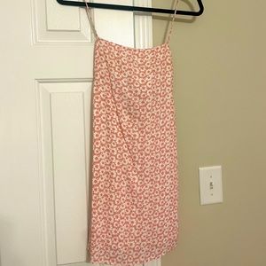 Light pink and white daisy slip dress